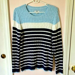 Soft & preppy blue striped sweater by Croft & Barrow. Women’s medium.